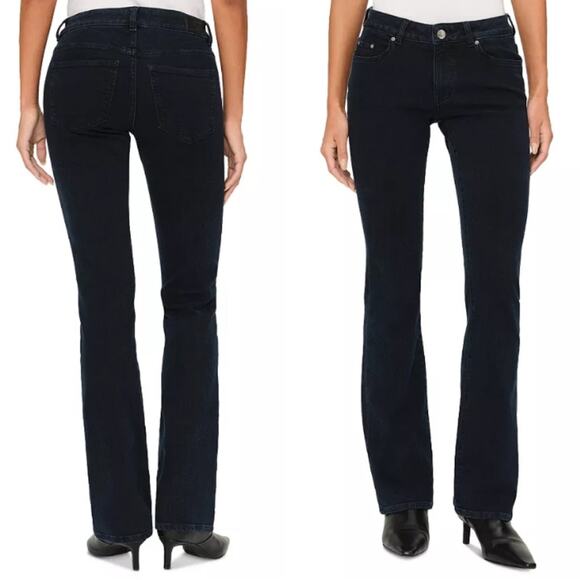 DL1961 Cindy Slim Boot Jeans Size 24 Stretch Dark Wash Blue Low Rise Bootcut Y2K - Picture 1 of 9